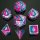 Solid Metal RPG Dice Set - Pink/Blue Behemoth